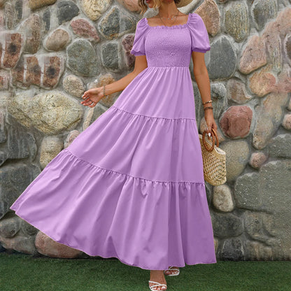 Lila Maxi Jurk met Lange Mouwen voor Vrouwen