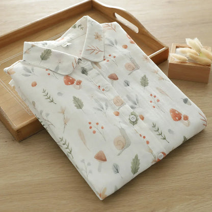 Paddenstoelen Blouse Met Mori Print Uniek Design - StudioMarella
