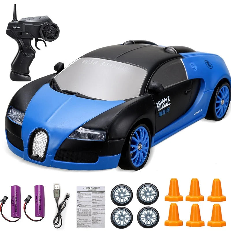 Minidrifter speelgoedauto RC-auto drift racer 2.4GHz afstandsbediening snelheid indoor outdoor kids jongens meisjes cadeau radiobestuurbare auto elektrisch voertuig