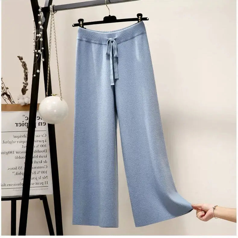 Dames Oversized Broek Zwart Gebreide Jogbroek