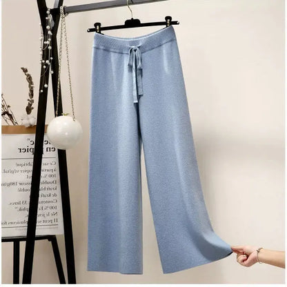 Dames Oversized Broek Zwart Gebreide Jogbroek