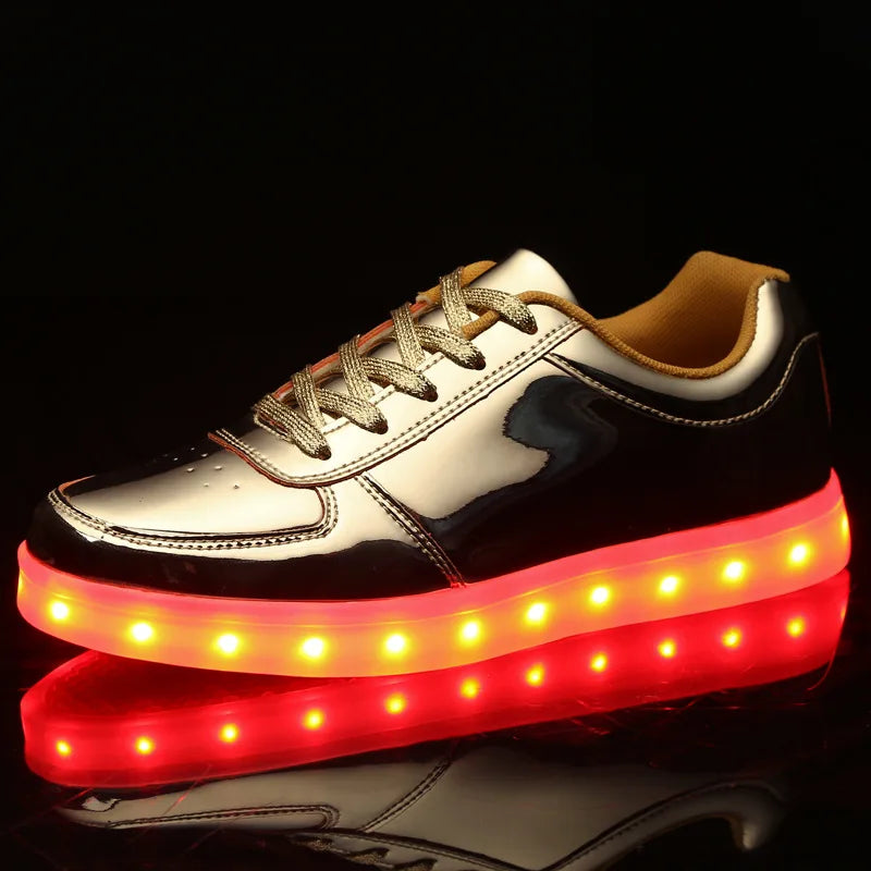 LED Kinderschoenen Sneakers Synthetisch Rubber Roze Met Licht Speelgoed Schoenen Klittenband Verlichting Kinderen