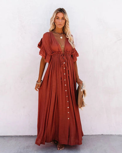 Lange Zomerjurk Strandjurk voor Vrouw Maxi Stijl