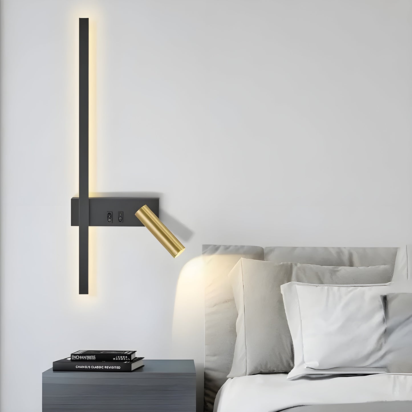 Wandlamp LED Zwart Goud Met Schakelaar Up Down Light