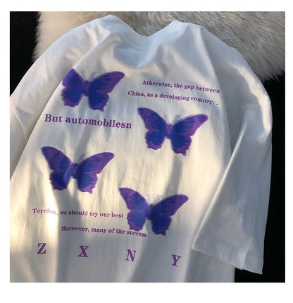 Vrouwelijk T-Shirt Butterfly Print Mooi Moda
