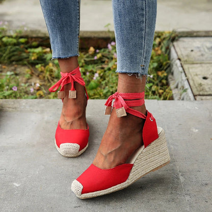 Vrouwensandalen Comfortabel Espadrille met Enkelband