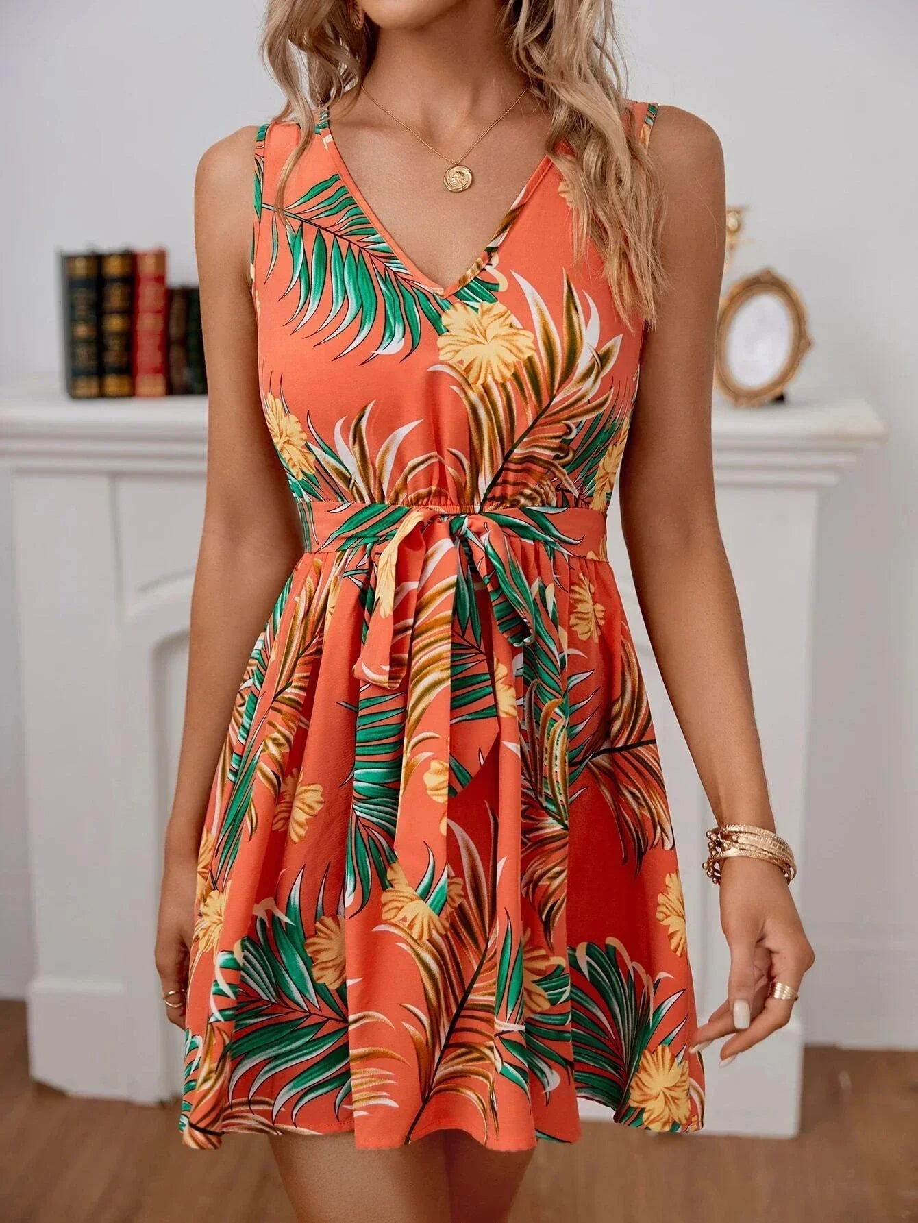 Zomerjurk Vrouw Bloemenprint Jurk Mooi en Luchtig