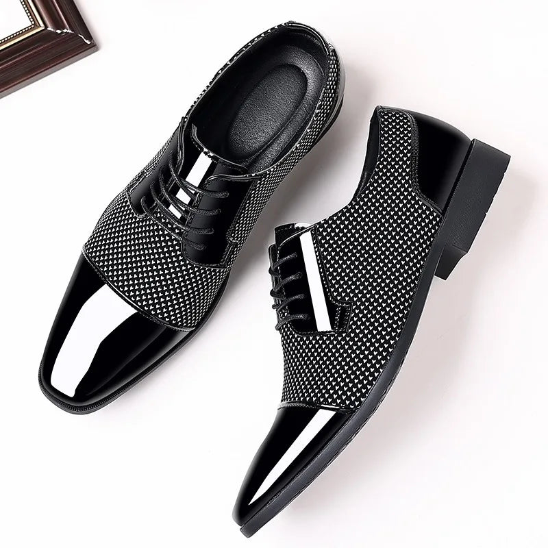 Leren Heren Schoenen Met Strass Steentjes Glanzend