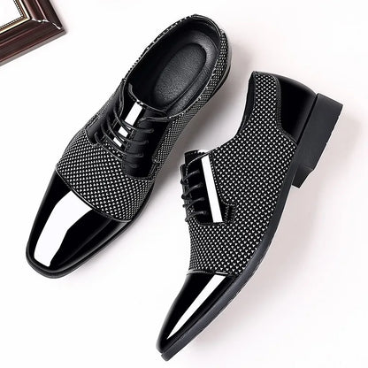 Leren Heren Schoenen Met Strass Steentjes Glanzend