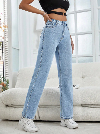 Rechte Jeans met Zijnaad Straight Fit
