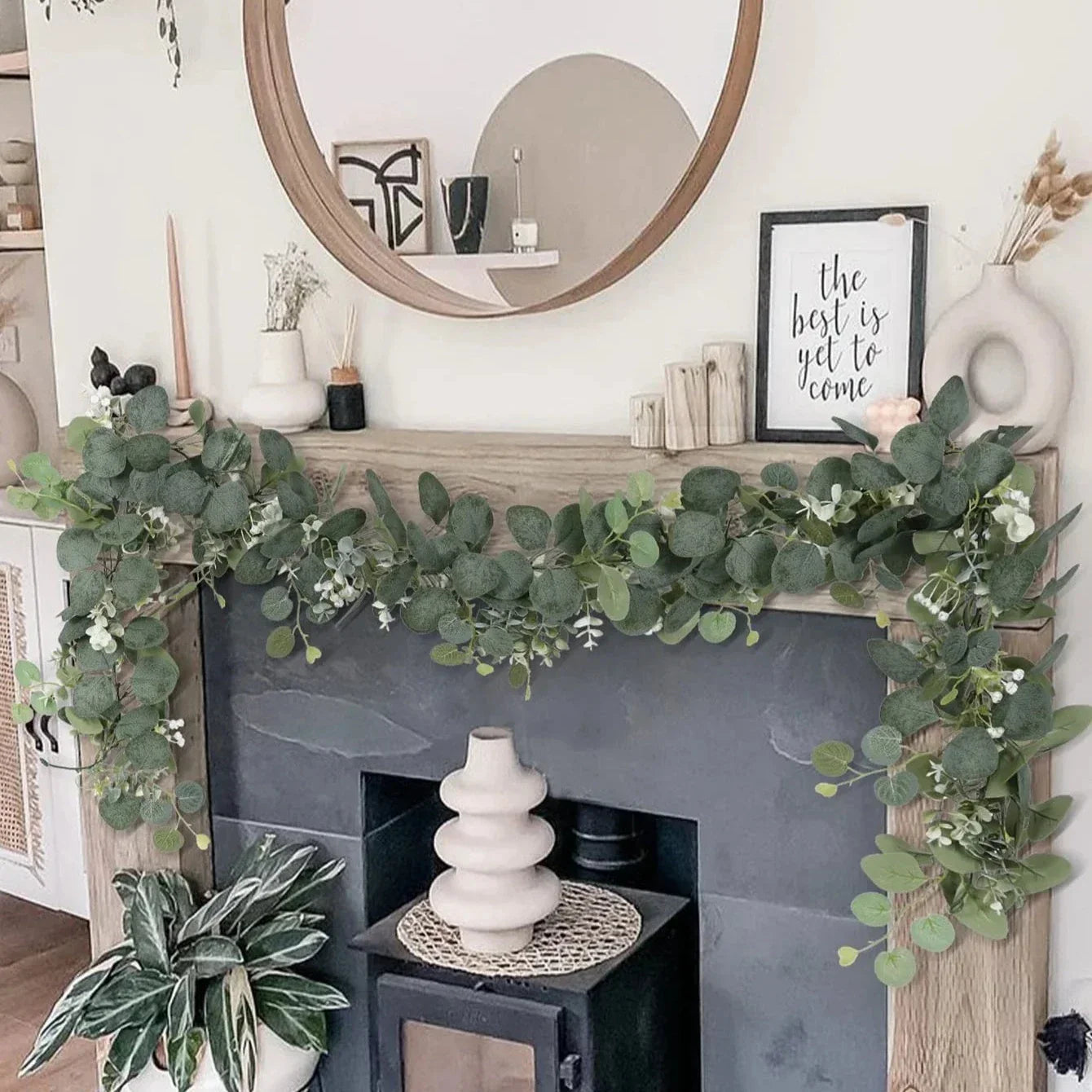 Kunstmatige Eucalyptus Slinger 2-Delige Set | Natuurlijke Groene Decoratie voor Interieur en Feesten | 180cm Lange Zijden Guirlandes