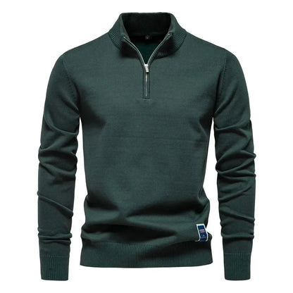 Heren Trui Quarter-Zip Comfortabel Klassieke Stijl Regular Fit