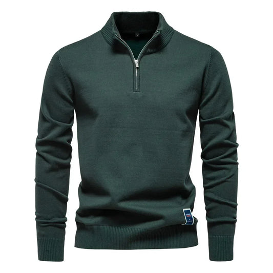 Heren Trui Quarter-Zip Comfortabel Klassieke Stijl Regular Fit - StudioMarella
