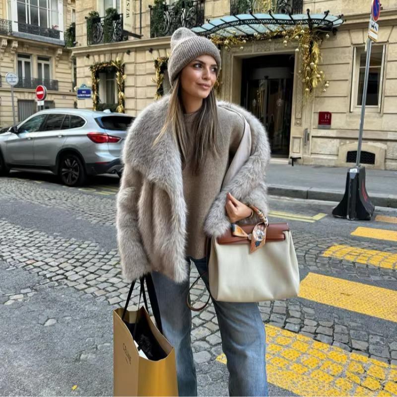 Dames Kunstbont Jas Faux Fur Warm en Stijlvol