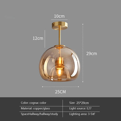 Moderne LED plafondlamp van glas – design plafondverlichting met E27 fitting voor woonkamer, slaapkamer en keuken