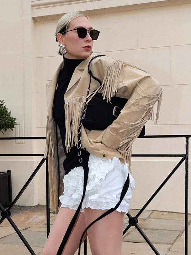 Suède Jas met Franje Westers Stijl Boho Look