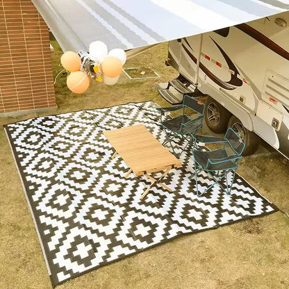 Buitenkleed Grijs Waterproof PP 120x180cm Tuinkleed Opvouwbaar Terras Balkon Camping Picknick Vloermat Buitentapijt