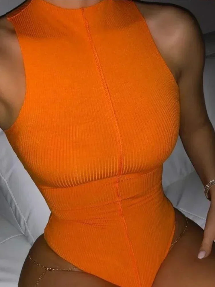 Mouwloze Bodysuit Oranje voor Dames