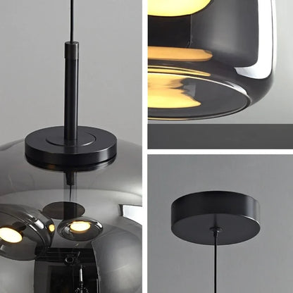 Scandinavische Glazen Hanglamp – Warm Sfeerlicht met Amber, Helder of Grijs Glas – Ø 15, 25 of 35 cm – Moderne Verlichting voor Keuken, Eetkamer en Woonkamer