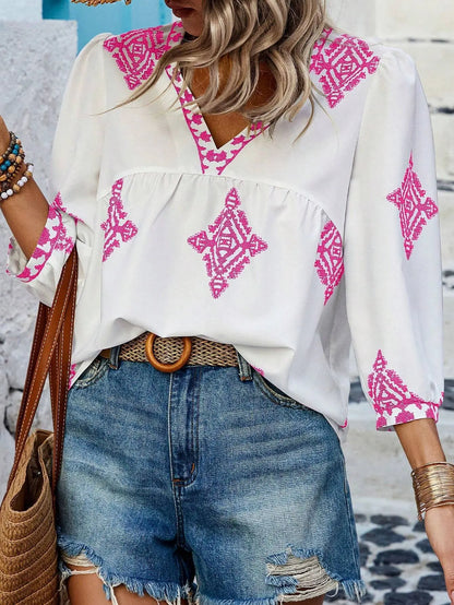 Dames Blouse Retro Print Vrouwelijk Kleding