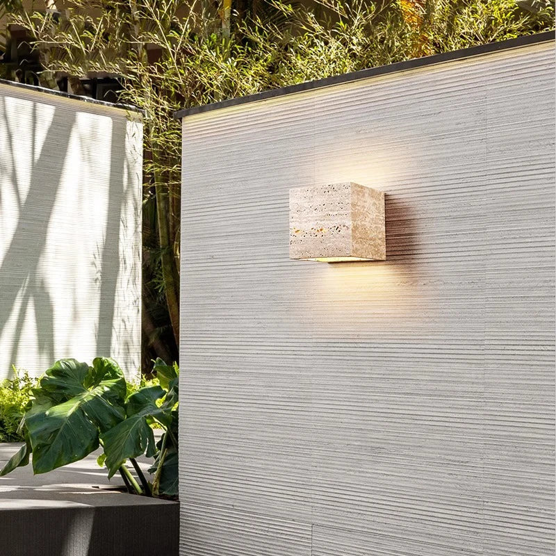 Buitenlamp Travertin Steen Up Down LED IP65 3000K Gevel