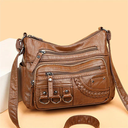 Vintage Handtas Vegan Leer Elegante Schoudertas Dames Retro Stijl Dagelijkse Tas Mode Accessoire Vrouwen
