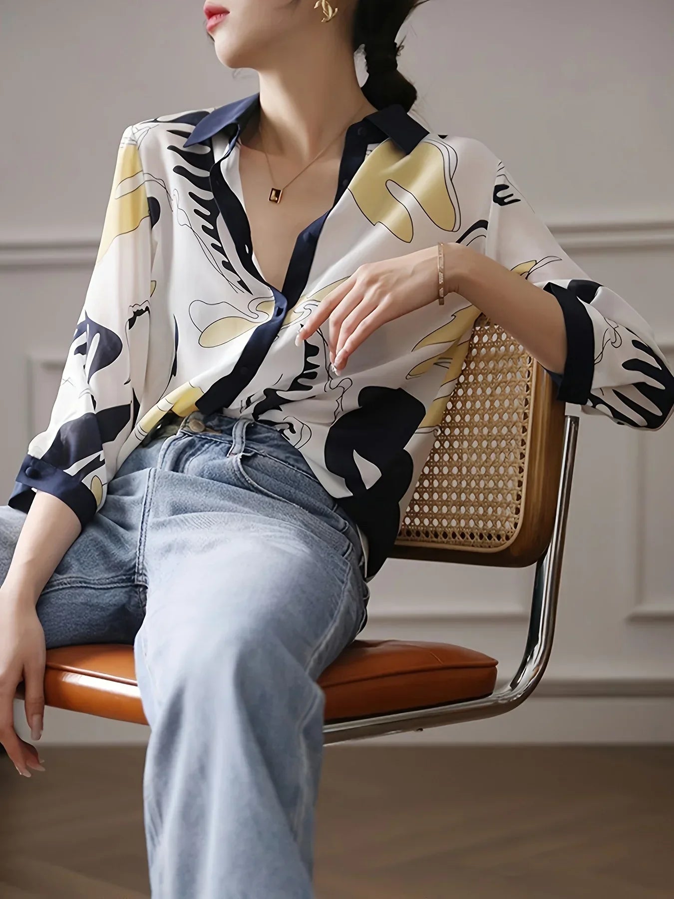 Vrouwelijke Blouse Franse Stijl Elegant