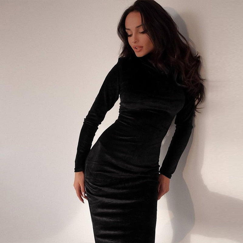 Lange Maxi Jurk Zacht Velvet Avondjurk