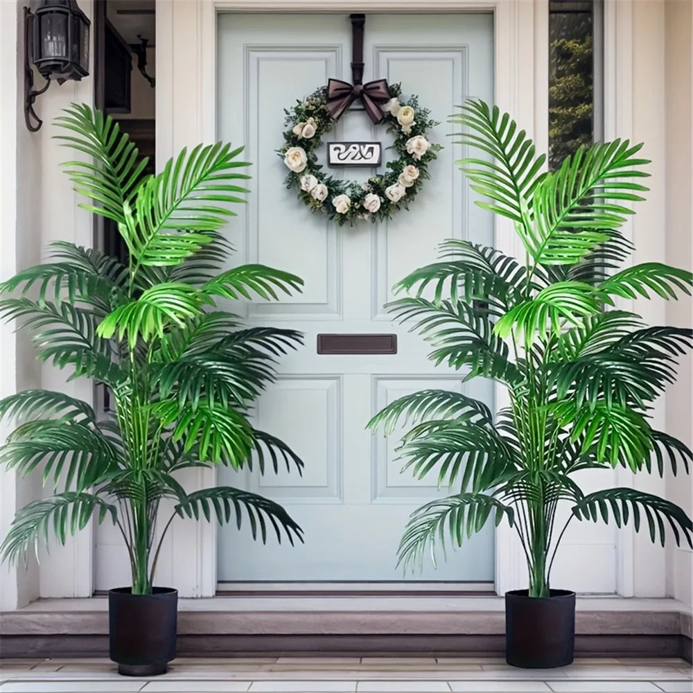 Kunstplant Areca Palm 90cm 24 Bladeren Buiten Binnen Woonkamer Slaapkamer Nep Palm Decoratieve Kunstboom Set van 2