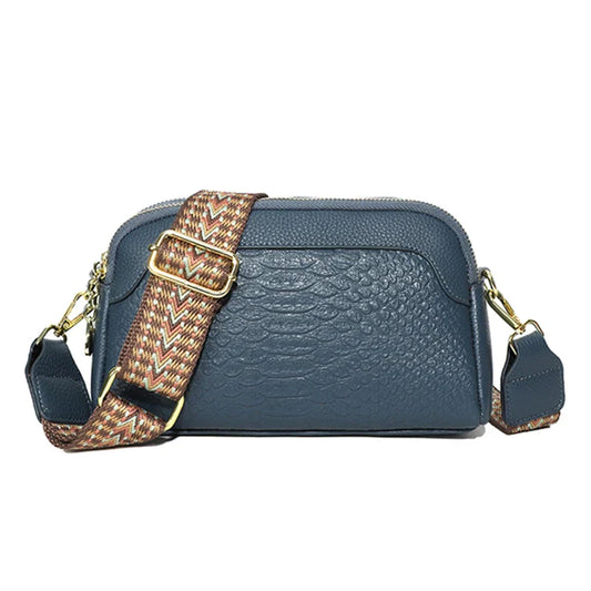 Lederen Messenger Tas met Crocodile Patroon - StudioMarella