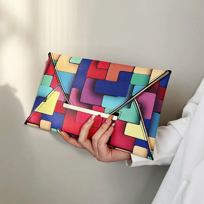 Regenboog Clutch Tasje Kleurrijk Design - StudioMarella