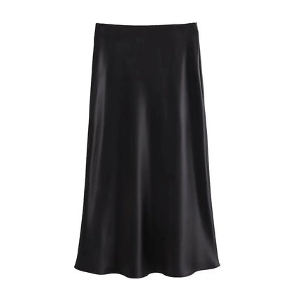 Maxi Rok van Satijn met Glans Comfy en Luchtig