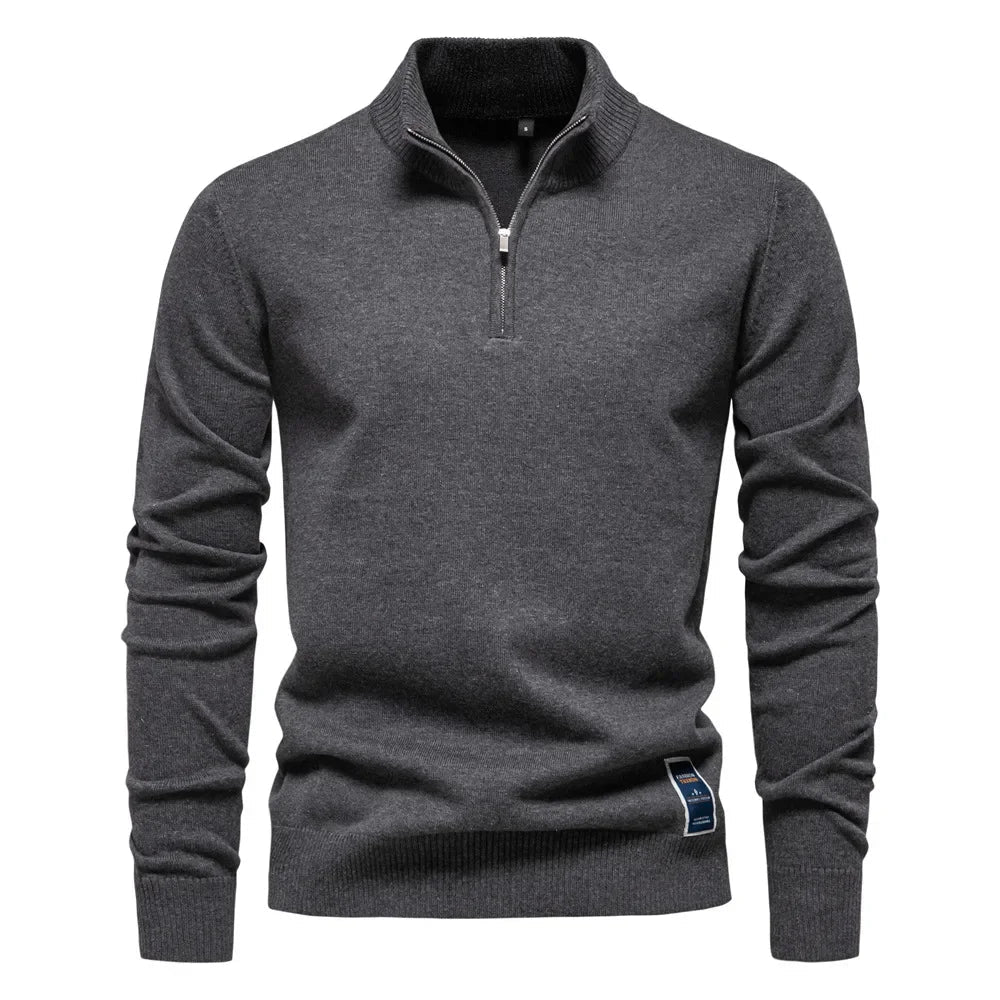 Heren Trui Quarter-Zip Klassiek Comfortabel