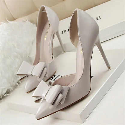 Pumps met Strik Detail en Puntige Neus voor Vrouw