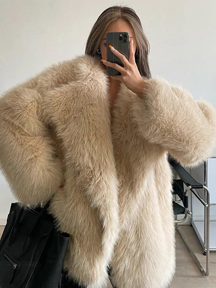 Dames Faux Fur Jas Slank en Stijlvol