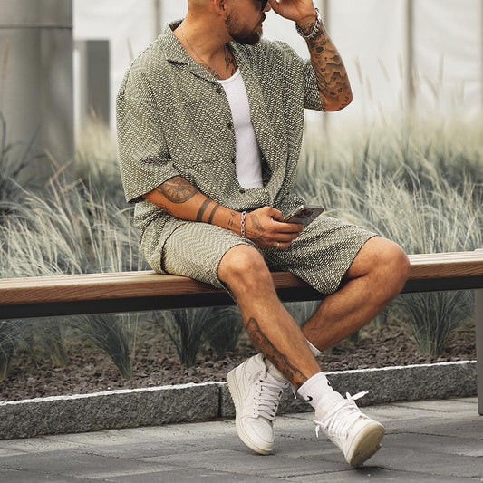 Heren Zomerset Katoen Shirt en Korte Broek Set - StudioMarella