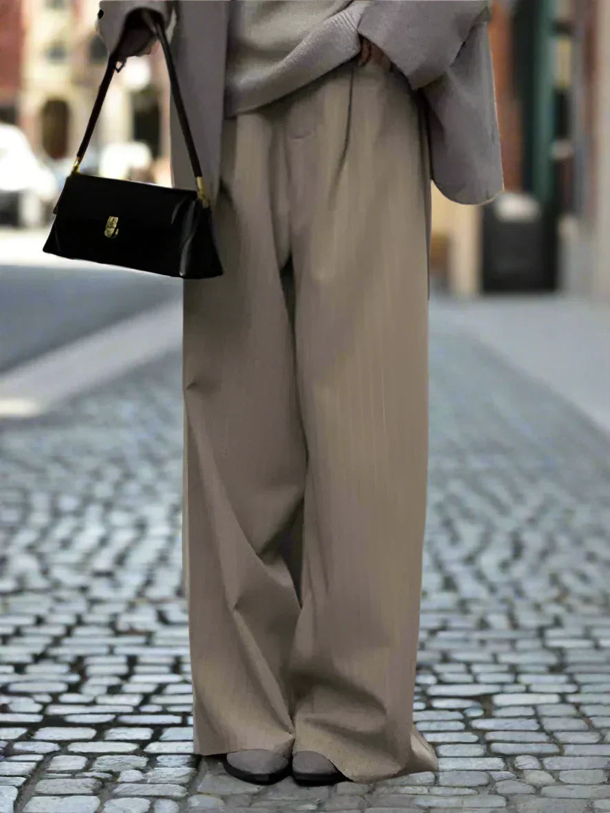 Dames Oversized Broek Khaki Met Leuke Print