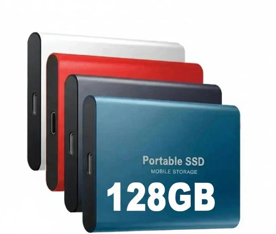 Externe SSD-schijf 128GB Geanodiseerd Aluminium Snelle Gegevensopslag USB-C Draagbare Computerhardware