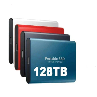Externe SSD 128TB Ultrasnel USB-C 3.1 Draagbare Harde Schijf Compacte Opslag Universeel Compatibel voor Windows macOS Android Gaming Fotografie Backup Datoverdracht
