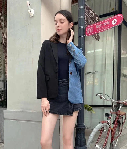 Herens Jeans Jas Patchwork Vintage Stijl - StudioMarella
