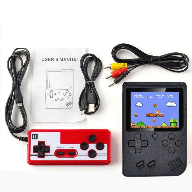 Retro Handheld Spelcomputer met 400 Klassieke Games – Oplaadbaar met TV-Aansluiting – 3 Inch Scherm – Zwart, Wit, Rood, Blauw, Geel