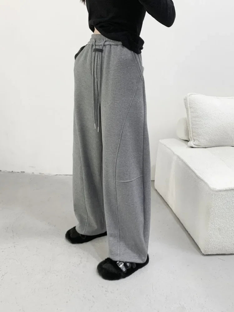 Dames Sweatpants Oversized Grijs Comfortabele Loungebroek