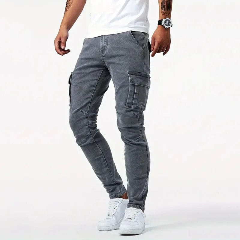 Jeans Cargo Broek in Donkerblauw Denim