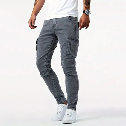Jeans Cargo Broek in Donkerblauw Denim