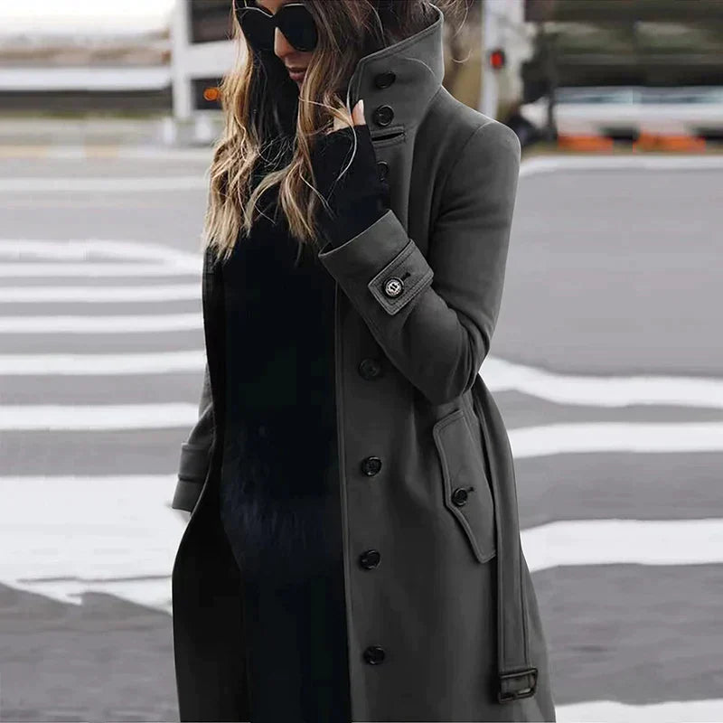 Dame Trenchcoat Waterdicht Lange Hals