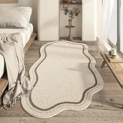 Vloerkleed Crème Organische Vorm Antislip Zacht Polyester Modern Design