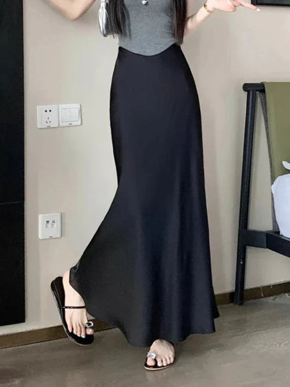 Midi Rok Satijn Zacht en Elegант