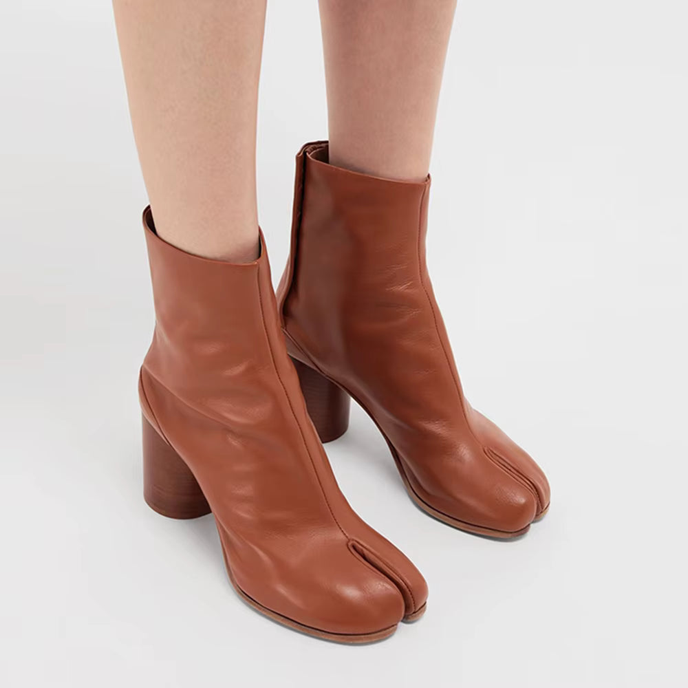 Dames Enkellaarsjes Split Toe met Rubberen Zool