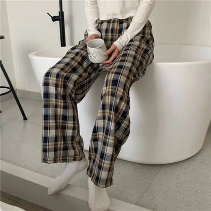 Geruite Broek Comfortabele Zomerstijl