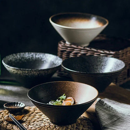 Ramenkom keramiek 18 cm Japans design soepkom noedelkom rijstkom servies keuken handgemaakt